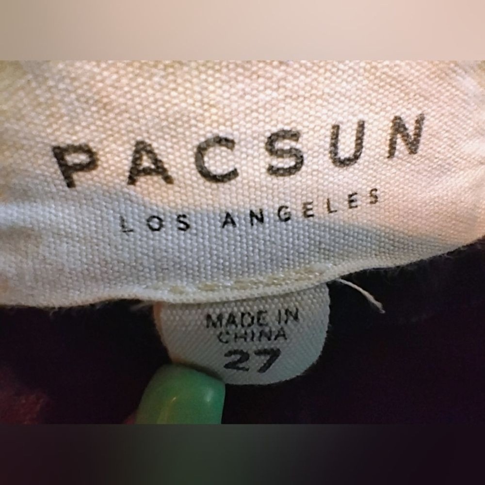 PacSun Black Denim Mini Skirt Front Zip Size 27 High Rise Edgy Chic Y2K Skater - Picture 4 of 7